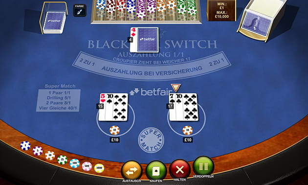 Die Blackjack Variante Blackjack Switch von Playtech auf dem Prüfstand