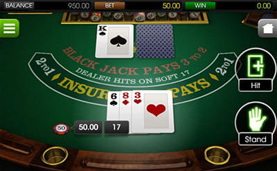 Das Tischspiel Blackjack findet ihr im 14Red Mobile Casino in unterschiedlichen Variationen.