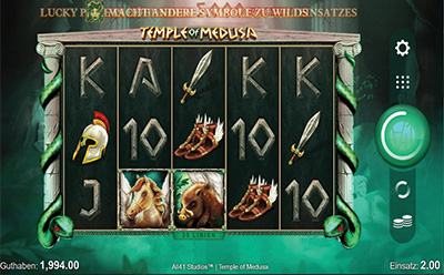 Der Temple of Medusa Slot im 1Bet Casino.