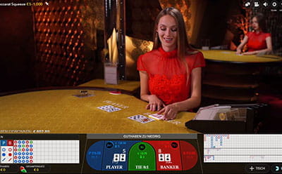 Baccarat Squeeze im Wixstars Live Casino