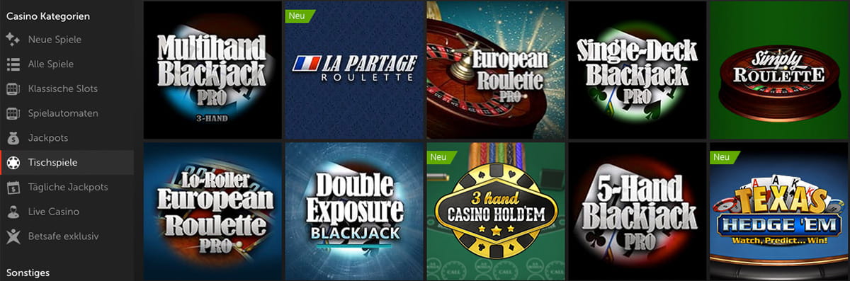 Viel Roulette, Black Jack, Craps, Poker und Baccarat