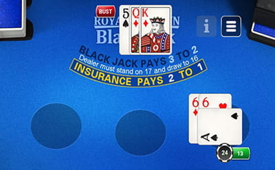 Eindrücke von den BlackJack Spielen in der App