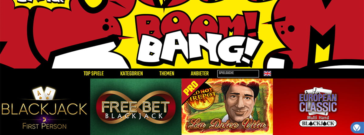 Roulette, Poker, Baccarat und Black Jack bei BoomBang