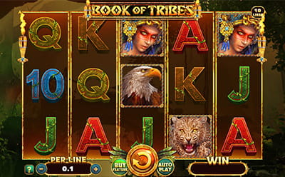 Der Book of Tribes Slot von Spinomenal im Boomerang Casino.