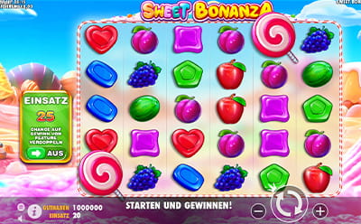 Der Online Spielautomat Sweet Bonanza im Bruno Casino.