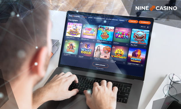 Die Webseite des Nine Casinos auf einem mobilen Gerät.