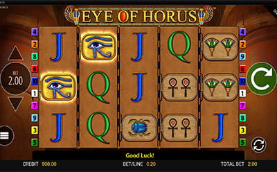 Eye of Horus in der Wildz Online Spielhalle