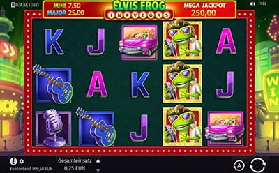 Spielt jetzt den Elvis Frog in Vegas Slot im FireSlots Casino.