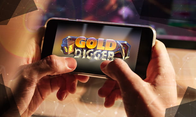 Der Slot Gold Digger auf einem Smartphone.