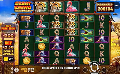 Der Slot Great Rhino Megaways von Pragmatic Play.