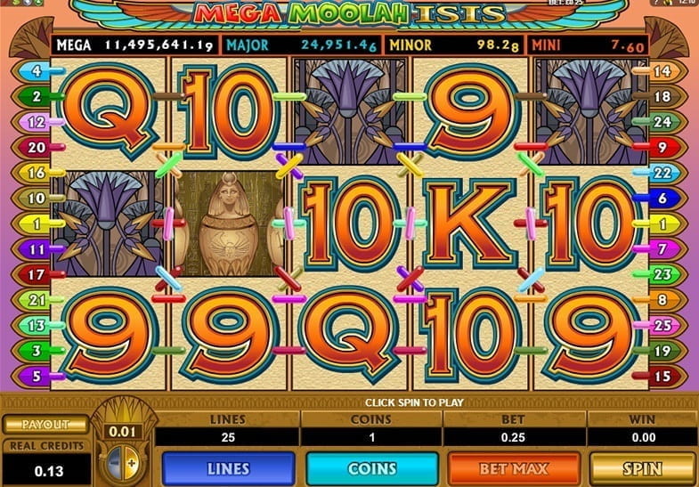 Mega Moolah Isis Jackpot Slot