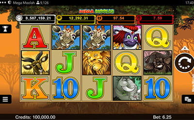 Mega Moolah in der Wheelz Spielhalle
