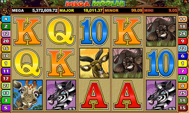 So sieht der Jackpot Automat Mega Moolah aus