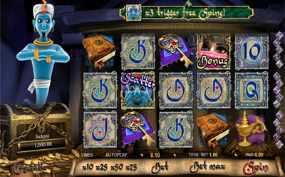 Millionaire Genie Slot Mobile Ansicht des Playtech Automats.