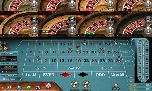 Roulette mit bis zu 8 Kesseln gleichzeitig spielen