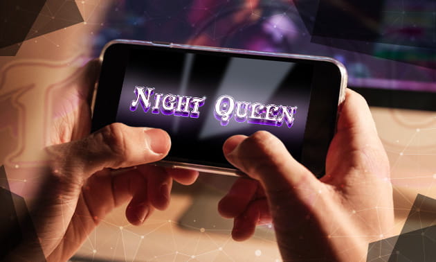 Der Night Queen Spielautomat auf einem Smartphone.