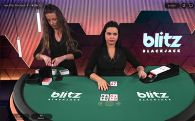 Blitz Blackjack im Live Casino von Novibet