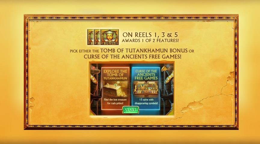 Screenshot der Auszahlungstabelle von Pharaohs Treasure