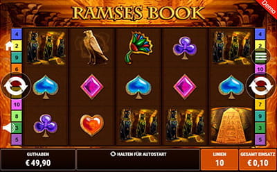 Der Slot Ramses Book von Gamomat mobile Version