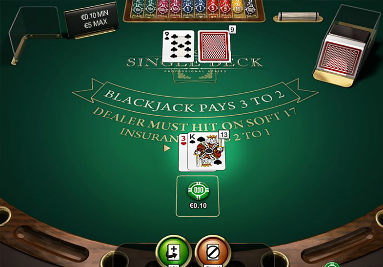 Single Deck Blackjack vom Provider NetEnt.