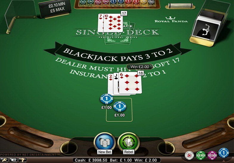 Single Deck Blackjack Professional Spiel