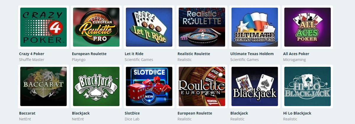 Ein kleiner Ausschnitt der abwechslungsreichen Speedy Casino Tischspiele.