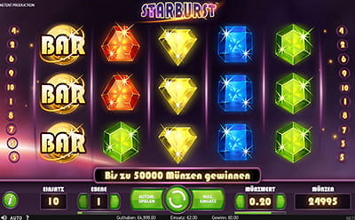 Der Slot Starburst im EnergieKasino. 