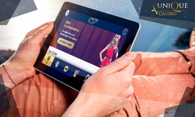 Die Spielauswahl der mobilen Webseite von Unique Casino