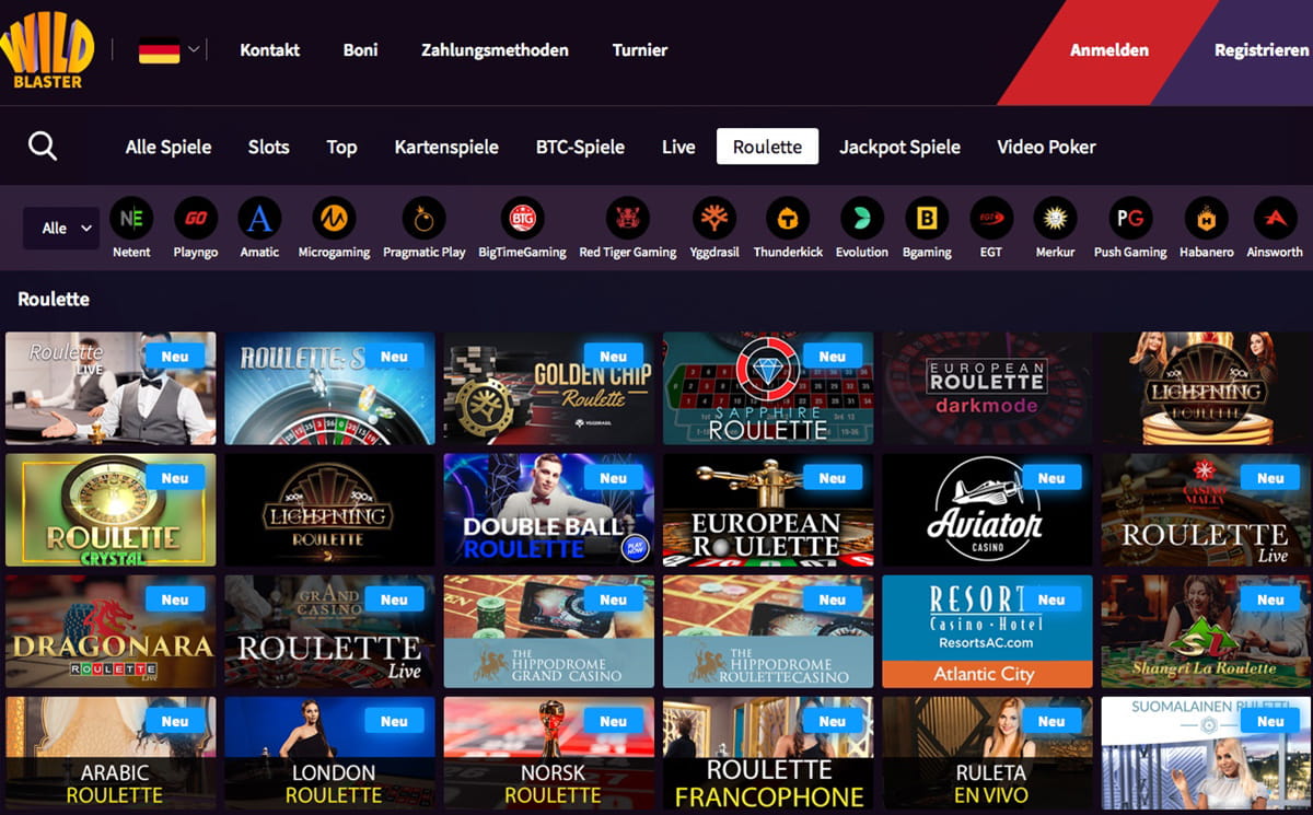 Viele Spieltische für Roulette, Casino Poker,