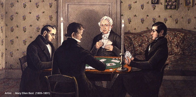 Gentlemen beim spielen von Whist in einem Londoner Club