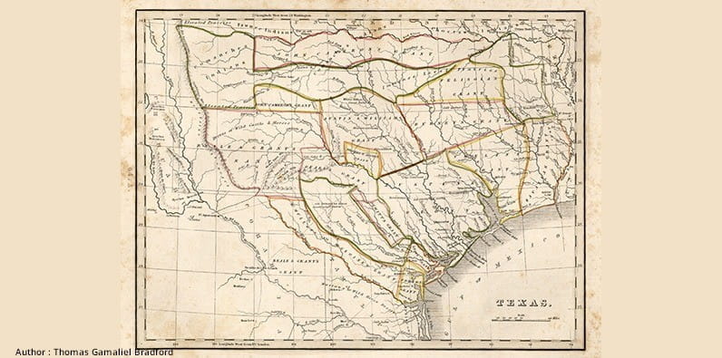 Karte des Staates Texas  