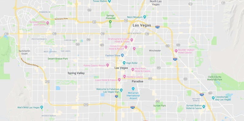 Die Karte des Las Vegas Strip