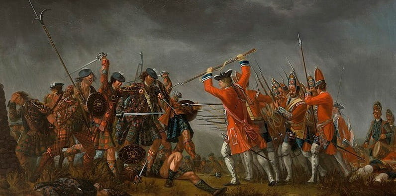 Eine Darstellung der Schlacht von Culloden von David Morier