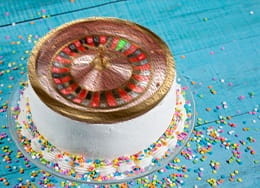 Ein Kuchen in einer Roulette Form