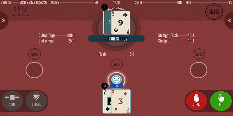 21+3 Blackjack Spiel