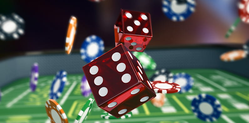 Bild mit Roulette Chops und Spielkarten im Live Casino.