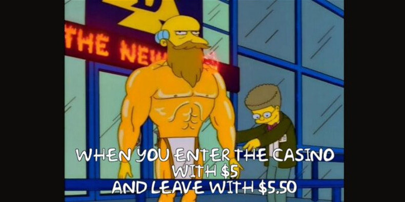 Simpsons Meme übers Gewinnen im Casino.